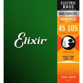 Elixir 14077 Bass Nickel Plated Steel NanoWeb 45-105