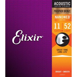 Elixir 16027 Acoustic Phosphor Bronze Custom Light NanoWeb 11-52