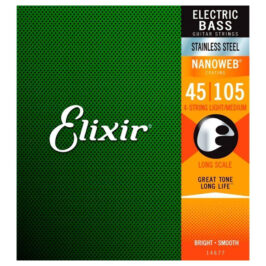 Elixir 14677 Electric Bass NANOWEB Medium Long Scale 45-105